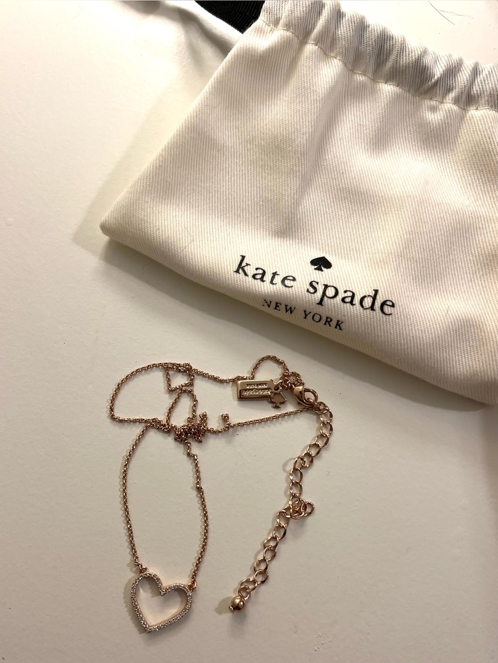 Kate Spade Heart Pendant Necklace in Rose Gold